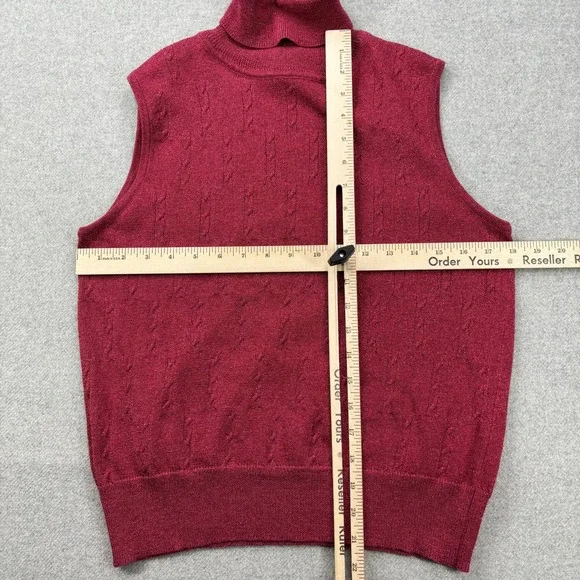 Vintage Herman Geist Cardigan Sweater Set 2 Pc. Mock Neck Metallic Cranberry M - Picture 5 of 10